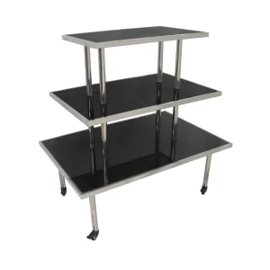 Brand New Business Super Boutique Stainless Shelf Steel Glass Side Table Display Stands