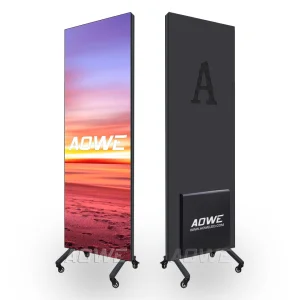 Full Color P2.5 Indoor LED Poster Display Screen WiFi USB Floor Standing Portable LED Advertising Digital Poster Display