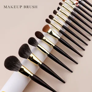 Manufacturer Black Gold Luxury Goat Natural Hair High Quality for Face Custom Logo Professional Makeup Brushes Makeup Brush Set