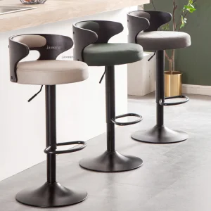 Leather Adjustable Swivel Counter Stools