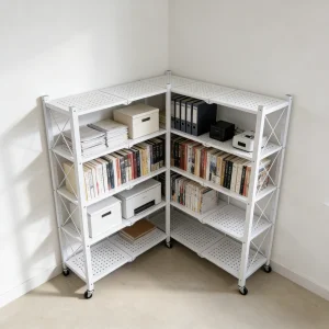 Multifunctional Metal Kitchen Storage Shelf with Sturdy Tiers for Pots Pans Spice Jars & Dishes Maximizing Countertop Space
