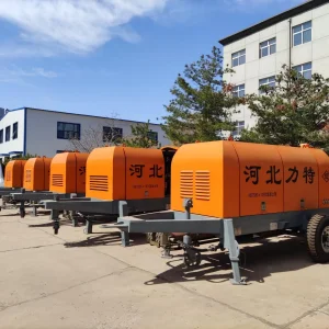 Portable Trailer-Mounted Concrete Mixing Pump Cement Mortar Spraying Pump Diesel Mobile