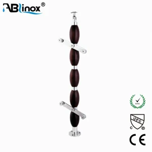 304 316 Stainless Steel PVC Wood Staircase Handrail Balustrade, Stairs Railing Posts