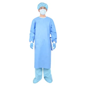 Ropa de protección médica desechable no tejida AAMI Nivel 2 impermeable para aislamiento quirúrgico, bata de cirugía para hospitales