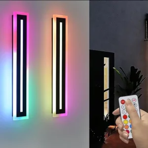 FITMAN 110V 220V RGB Color Changing IP65 LED Wall Light Linear Long Strip Outdoor Wall Lamp With Remote Control