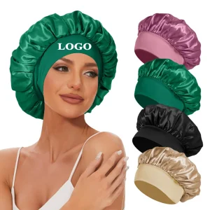 Factory Custom Silk Sleeping Bonnet For Women Satin Hair Cap