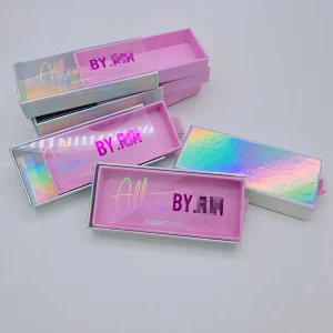 Wholesale Custom Pink Eyelash Packaging Box Private Label Lash Box with UV Coating and Matt Lamination for Cosmetics
