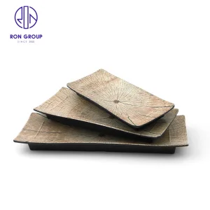 Hot Selling Retro Japanese Melamine Plate Rectangular Sushi Flat Plate