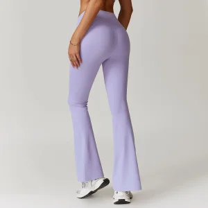 Flared Pants High Elastic Waist Four-Way Stretch
