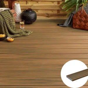 360 Degree Full PE Shield Capped WPC Solid Wood Plastic Composite Decking for Exterior