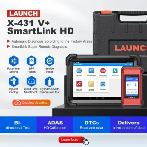 Launch X431 V+ Smartlink HD Commercial Vehicle Diagnostic Tool with All System Diagnostic for 12/24V Heavy Duty Trucks