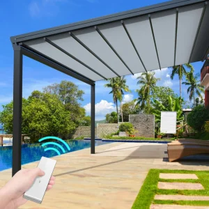 Garden Electric Patio Awning Roller Motorized Outdoor Premium Weatherproof Retractable Roof Awning