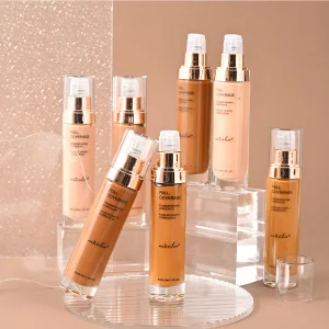 Cross-Border Bestseller MICOLOR Dark-Skin Foundation Seven-Color Concealer Moisturizing Oil-Control 40ml Glass Bottle BB Cream