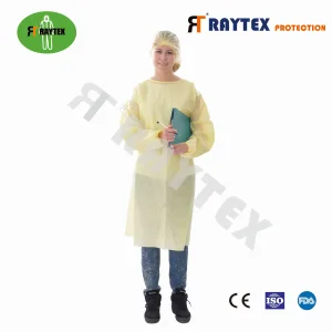 Buen precio vestido de aislamiento desechable de PP PE impermeable ropa protectora