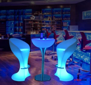 Rotation Plastic Furniture Events Wedding Glowing Bar Stool