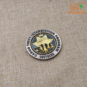 Gold Silver Two Tone Metal Military Style Challenge Antique Souvenir Coin