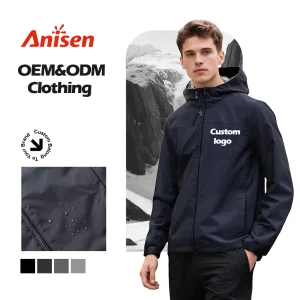 Custom Lightweight Wind Breaker Breathable &amp; Waterproof Rain Jacket For Outdoor Sports Winter Delivery Uniform
