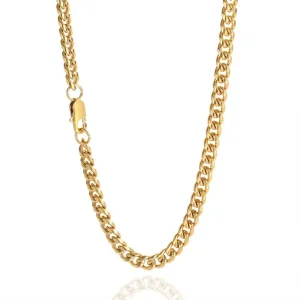 316L Stainless Steel Jewelry Cuban Chain Gold Plated Silver Plated Necklace