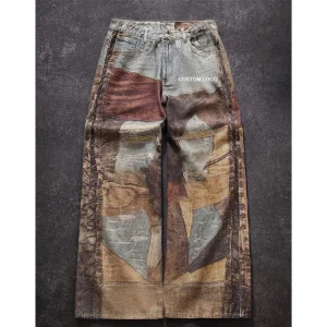 Plus Size Patchwork Pants