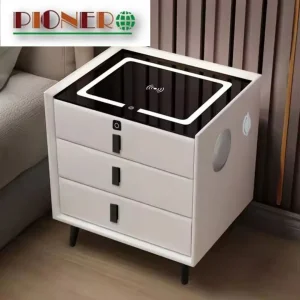 Wholesale Furniture Smart Nightstands Bluetooth Wireless Charging Bedside Cabinet F