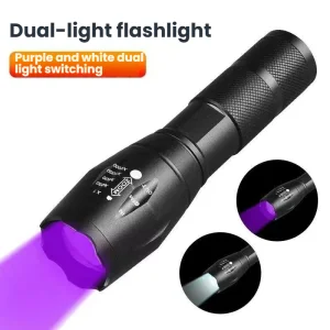 395nm LED Powerful Rechargeable Waterproof Zoom UV Flashlight