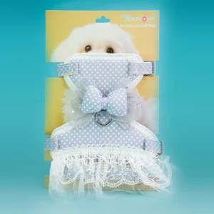 Discount Polka Dot Lace Bow Pet Harness and Leash Set