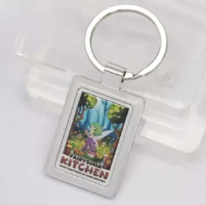 Clear Epoxy Coated Metal Keyring Blanks for 3D Photo Sublimation Printing