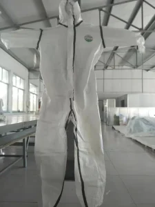 White Polypropylene Nonwoven Fabric Waterproof Safety Non Woven SMS Microporous Protection PPE Suit Disposable Suit Coverall