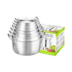 WLX Kitchenware Aluminium Alloy Pots 5 Pieces 16cm 18cm 20cm 22cm 24cm Cooking Pot Set Cookware Set Kitchen