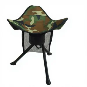 Aluminium Outdoor Camouflage Oxford Cloth Thickened Swivel Folding Chair-Portable Rotating Three-legged Camping Fishing Outdoor