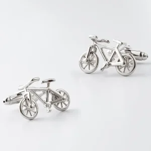 Wholesale Silver Bicycle Novelty Cuff links Custom Bike Mens Business Suit Cufflink CL0207-2