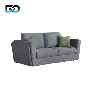 Modern Metal Square Convertible Pull-Out Loveseat Sofa Bed with Mattress for Living Room Bedroom Hotel Mall