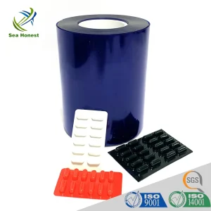 China PVC/PVDC 40GSM 60gms 90gms 120gms 180gms for Blister Forming Film Roll