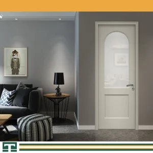 Customized Eco-Friendly Modern Wooden Soundproof Entrance Solid Wood Fire Rated Room Security WPC PVC Interior Veneer Entry Door Durable