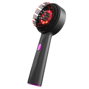 3 In 1 Multi Functional Red Blue Light Hair Comb Massager Ems Oil Applicator Scalp Massager Brush For Hair Growth