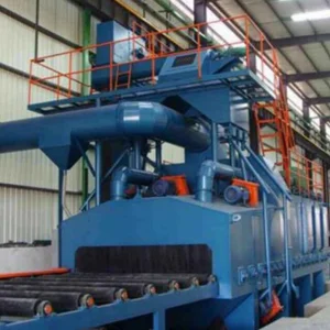 High Efficiency Surface Polish Cleaning Roller Conveyor Through Shot Blasting Machine