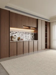 Customized Luxury Solid Wood Sideboard Buffet Table