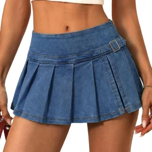 Women's Vintage Washed Denim Midi Maxi Skirt