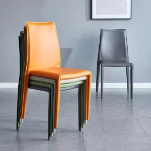 Luxurious Saddle Leather Accent Chair
