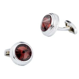 Red Garnet Zircon Cufflinks