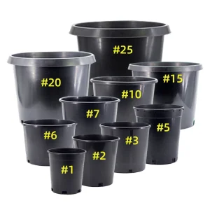 Durable 1 to 25 Gallon Black Plastic Planter Plant Flower Seedling Nursery Pots