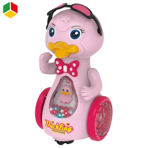 Brinquedos de bebê criativos e promocionais interessantes, brinquedos elétricos de pato de plástico com luzes e música, óculos de sol universais, operados por bateria