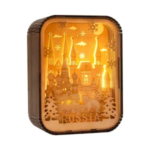 DIY Wooden Lighted Cityscape Night Lamp Kit