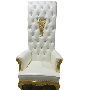 Loyal Luxury Banquet Hotel Golden Upholstered King Throne Chair with Wood Frame