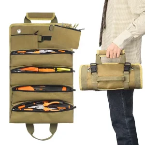 Multi-functional Storage Organizers- Small Tool Bag W/Detachable Pouches Carpentry Hardware Tool Kit Storage Bag