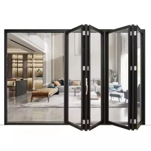 Custom 4 Panel Villa Sliding Door Patio Aluminum Glass Folding Bifold Door