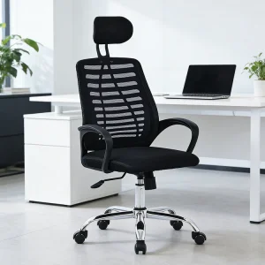 Free Sample Modern Designer Furniture Full Mesh High Back Swivel Meeting Visitors Office Chair With Wheels Headrest