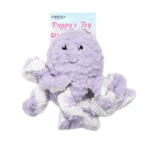 Durable Cotton Octopus Chew Squeaky Dog Plush Toy Cute Corgi Teddy Pet Supplies for Sound Relieving Artifact Teeth Grinding