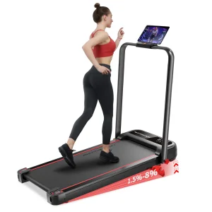 Ypoo New Motorized Under Desk Foldable Exercise Running machine Incline Foldable Portable Home Walking Pad Treadmill for Home Use with Handle Bar Walkingpad