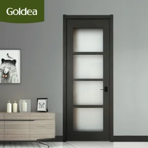 Goldea 39 Years Factory Wholesale Price Modern Design Customized Interior Wooden MDF PVC Finished Door for Project House Villa Apartment Residential Office